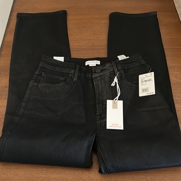 🎉HP🎉 NWT Good American Good Legs Straight Coated Jeans - Picture 9 of 15